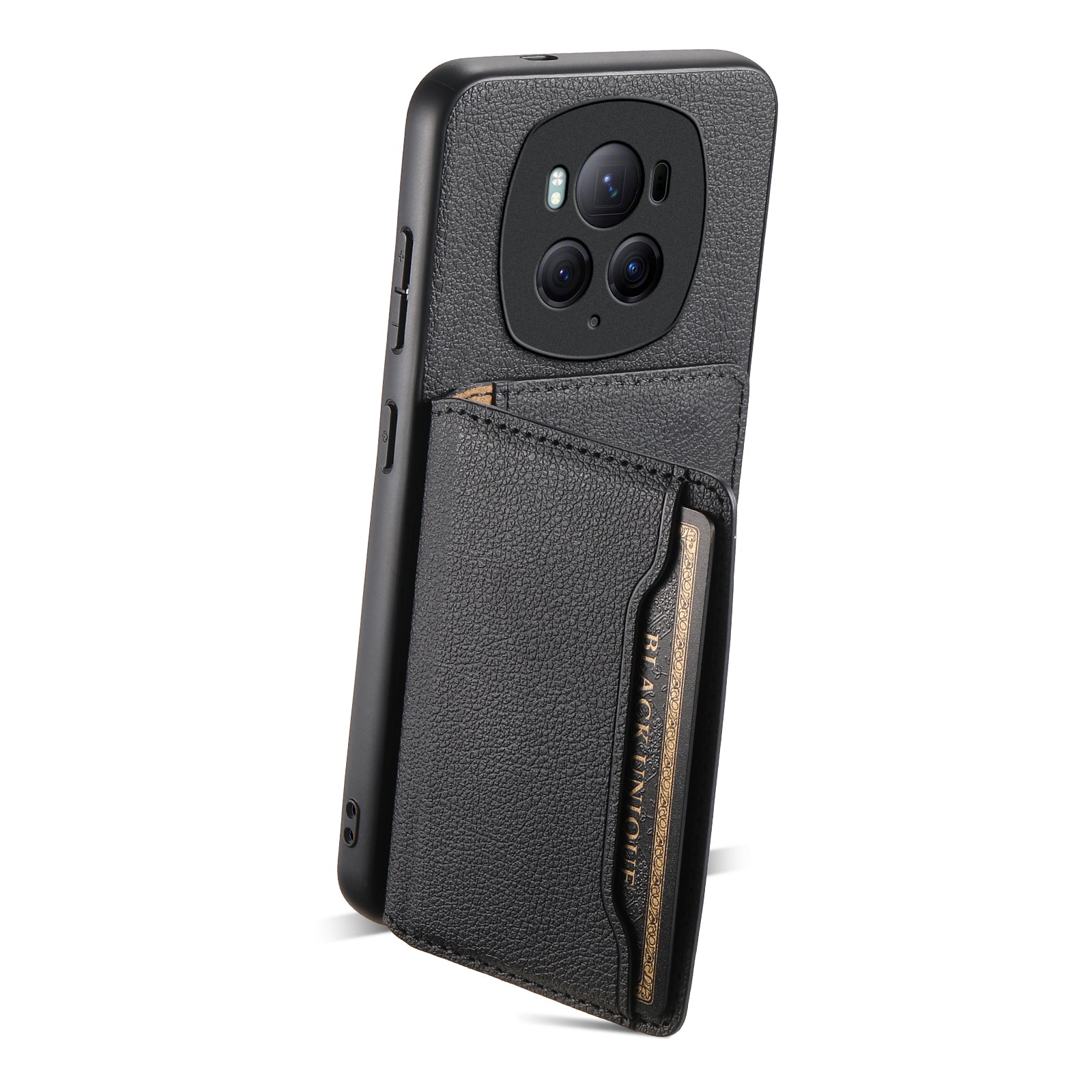 For Honor Magic6 Pro 5G Case Kickstand Drop-proof Leather Coated PC+TPU Back Phone Cover For Honor Magic6 Pro 5G Case Kickstand Drop-proof Leather Coated PC+TPU Back Phone Cover